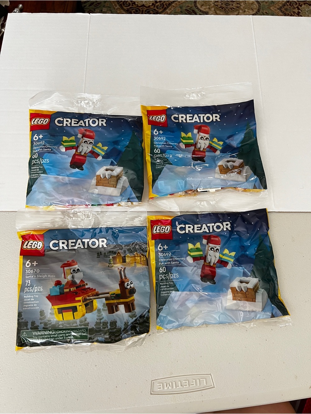 Lot of 4 Lego Creator For Ages 6+ #30670 & #30692 Christmas Santa Toy